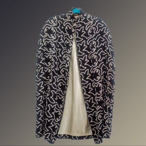 Vintage Monochromatic Embroidered Velvet Cape